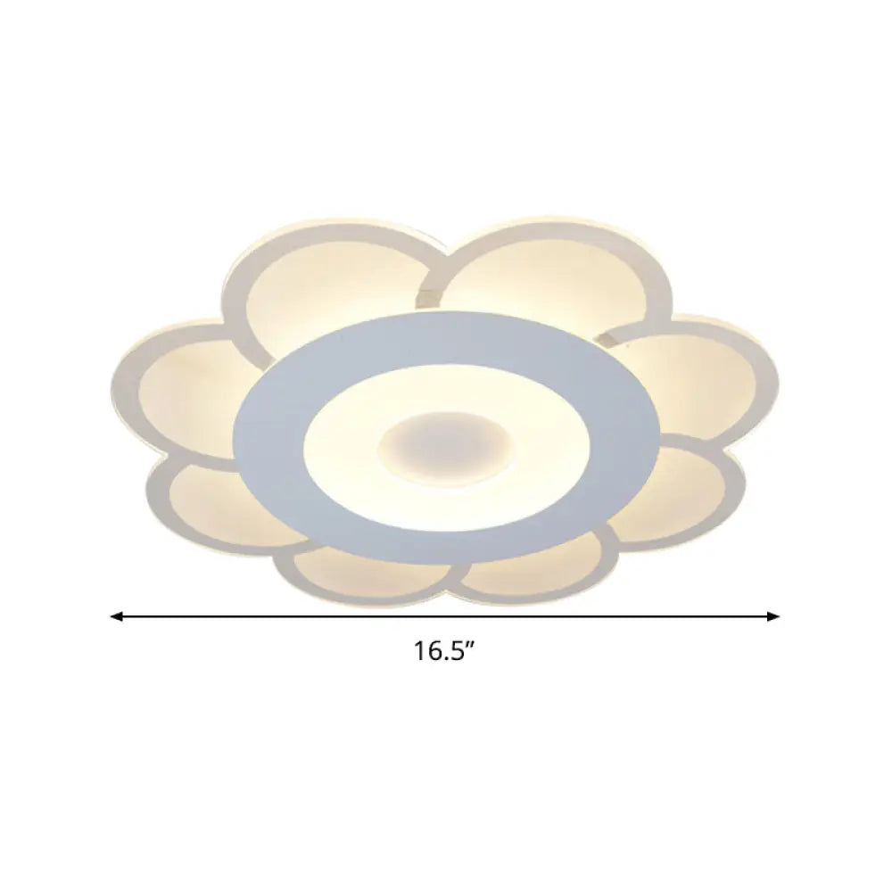 8/16.5/20.5 W White 8-Petal Flush Mount Ceiling Light - Nordic Frosted Acrylic Led Lamp