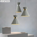 8.5’/10.5’ Nordic Grey Cement Suspension Light - Head Hourglass Ceiling Pendant For Dining Room