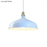 8.5’/13’ Minimalistic Dome Pendant Ceiling Light In Black/White - Metallic Finish For Living Room