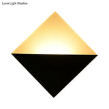 8 Contemporary Led Wall Lamp - Acrylic Shade Black/White Square Sconce Light