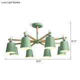 8-Head Metal Chandelier: Stylish Bucket Shape Ideal For Living Room And Restaurant