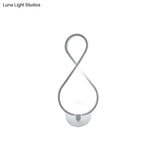 8-Shaped Acrylic Led Wall Sconce In Black/White - Warm/White Lighting