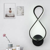 8-Shaped Led Sconce Light Fixture - Black Stylish Acrylic Wall Lighting With Neutral/Warm/White /