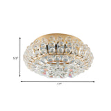 Gold Flush Mount Led Crystal Ceiling Light For Simple Corridors