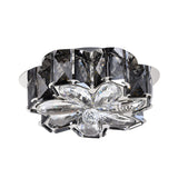 Minimalistic Crystal Flower Ceiling Lamp With Led Flush Mount