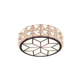 Minimalist Clear Crystal Ceiling Light With Led Flush Mount Spotlight Petal Pattern Warm/White