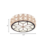 Minimalist Clear Crystal Ceiling Light With Led Flush Mount Spotlight Petal Pattern Warm/White