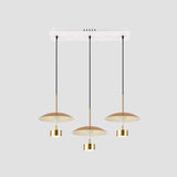 Modern Gold Dome 3-Light Pendant With Metallic Led Ceiling Fixture
