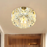 Modern Flower Flush Mount Led Crystal Ceiling Lamp For Corridor Clear