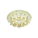 Modern Led Flush Ceiling Light With Clear Crystal Blocks & Warm/White