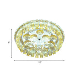 Sleek Led Ceiling Light With Amber Crystal Shade - Perfect For Simple Corridors