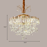 Modern Gold Flower Crystal Chandelier - 8-Light Clear Ceiling Pendant For Dining Room
