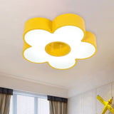 Colorful Acrylic Flower Led Ceiling Light For Kindergarten Yellow