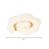 Wooden Cloud Led Ceiling Light For Childrens Bedroom - Nordic Style Flush Mount Lighting