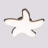 Childrens Starfish Led Nursery Ceiling Light - Grey/Pink/Yellow Flush Mount Fixture