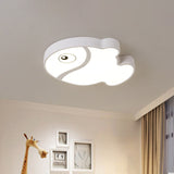Cartoon Fish Ceiling Light For Kids Bedrooms White/Blue Led Acrylic Flushmount Fixture