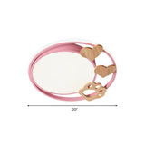 Contemporary Led Bedroom Flush Light With Acrylic Shade & Rainbow Bridge/Windmill/Carrot Décor