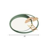 Contemporary Led Bedroom Flush Light With Acrylic Shade & Rainbow Bridge/Windmill/Carrot Décor