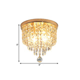 Contemporary Crystal Strand Waterfall Flushmount 8/10 Wide Ceiling Light Fixture For Hallways