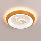 Ultrathin Ceiling Flush Light For Kids Bedroom - Acrylic Led Lamp In White With Cute Cartoon Design