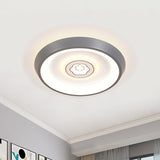 Ultrathin Ceiling Flush Light For Kids Bedroom - Acrylic Led Lamp In White With Cute Cartoon Design
