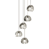 Irregular Ball Crystal Pendant Light - 5/7 Lights Cluster For Living Room Minimal Clear Hanging