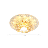 Modern Led Petal Flush Mount Crystal Light Fixture With Elegant Peacock Tail Pattern