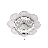 Contemporary Led Flower Flushmount Ceiling Light W/ Clear Crystals - Warm White & Multi Color