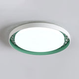 Minimalist Disc Ceiling Flush Led Lighting For Childrens Bedrooms - White/Green/Pink Colors