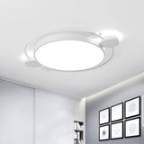 Modern Led Twig Round Iron Flush Mount Ceiling Light White