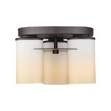 White Glass Semi Flush Mount Ceiling Lamp With 3 Bulbs - Ideal For Bedroom And Countryside Décor