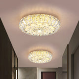 Simplicity Corridor Led Flushmount Ceiling Light With Clear Crystal Block Shade - 8/12 Options