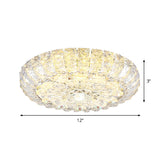 Simplicity Corridor Led Flushmount Ceiling Light With Clear Crystal Block Shade - 8’/12’ Options