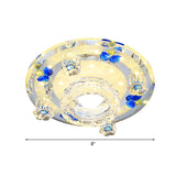 Butterfly Led Flush Mount Lamp - Blue/Amber Crystal Ceiling Light