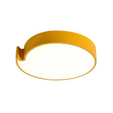Led Flush Mount Ceiling Light With Minimalist Acrylic Shade And Blue/Yellow Finish