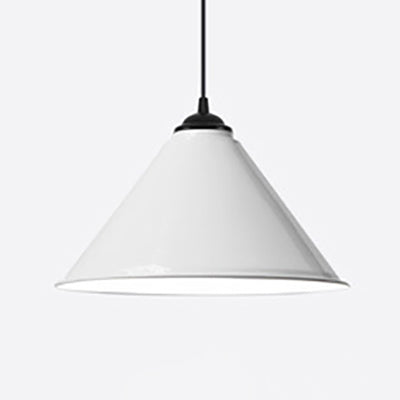Retro Style Metal Cone Shade Ceiling Light Fixture Black/Gray/White 1-Light Hanging Lamp For Bedroom