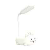 Sika Deer Cartoon Desk Lamp: Kids Plastic Led Night Light With Flexible Arm In White/Pink/Blue