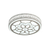 Modern Led Crystal Ceiling Light With Unique Side Design Star/Flower Flush Mount In White