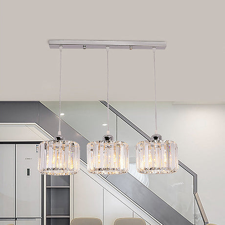 Modern 10-Head Cluster Pendant Light With Crystal Shade - Elegant Lobby Hanging Lamp 3 / Clear