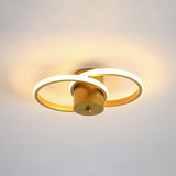 Modern Led Gold Flush Mount Ceiling Lamp - Acrylic Dual Loop Light Fixture For Corridor