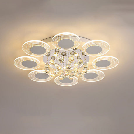 Contemporary Led Crystal Ball Flushmount Ceiling Lamp Wide 25.5/31.5 - Perfect For Living Room