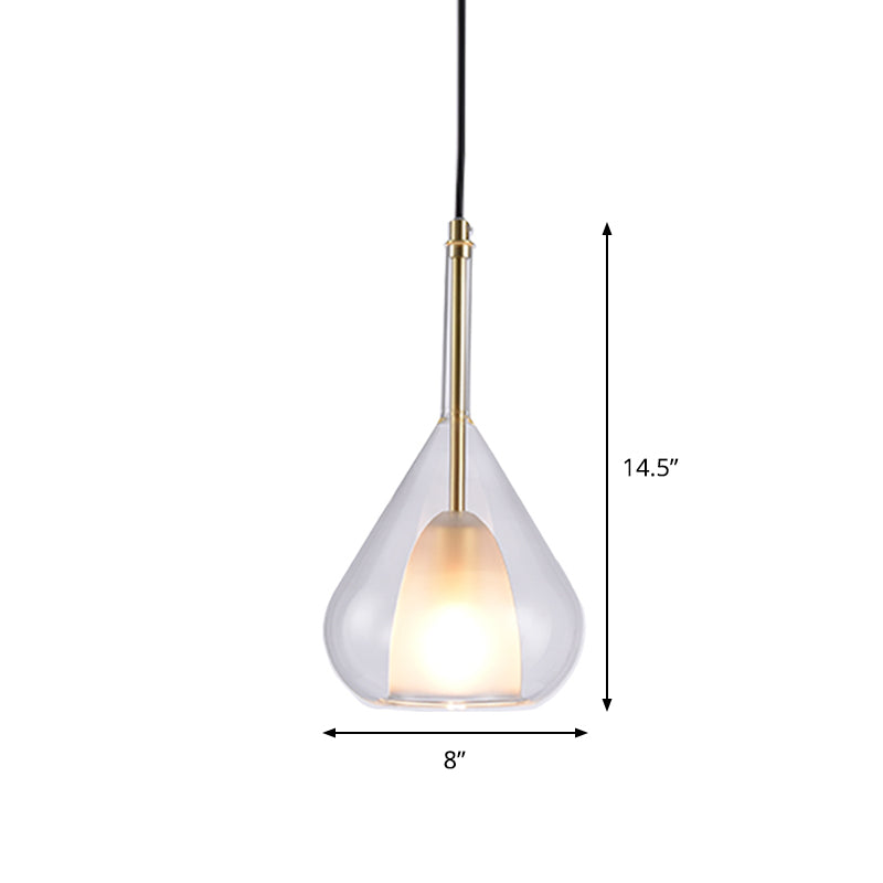 Simple Gold Pendulum Lamp With Clear Glass Shade Perfect For Bedroom Hanging Lighting