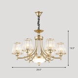 Gold Crystal Cone Pendant Light With Minimalist Design - 3/6 Bulbs Perfect For Bedroom