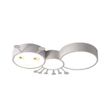Kids Room Macaroon Themed Led Ceiling Light Fixture In White/Pink/Blue