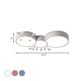 Kids Room Macaroon Themed Led Ceiling Light Fixture In White/Pink/Blue