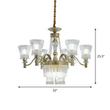 Modern Gold Crystal Chandelier - 6/9-Head Clear Pendant Lamp For Bedroom