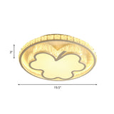 Halo Led Crystal White Flush Mount With Simple Beveled Design For Bedroom Ceiling