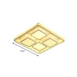 Modern White Faceted Crystal Square Led Ceiling Light For Bedroom