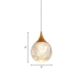 Sleek Crystal Seeded Suspension Lamp: Elegant Bedroom Lighting Solution