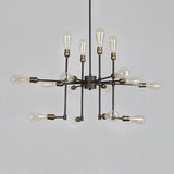 Vintage Industrial Iron Chandelier Pendant Light - Black Multi-Light Fixture For Dining Room